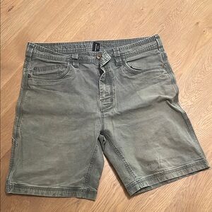 Prana Gray Jean Shorts Relaxed Fit Mid-Thigh